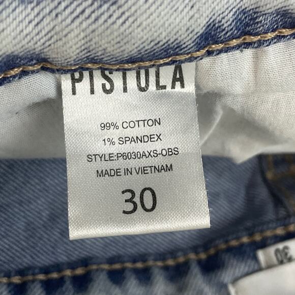 Pistola Nico High Waisted Skinny Fold Over Waist Mom Jeans Light Blue Size 30 - Picture 8 of 9